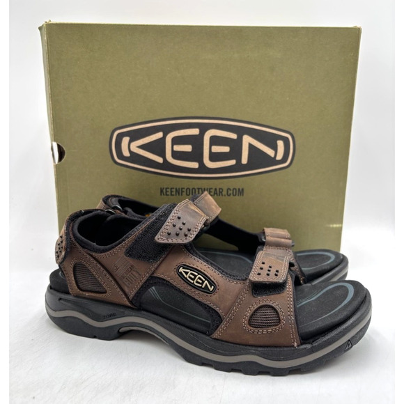 KEEN Rialto 3 Point DARK EARTH 1016643 Men's NEW Sandals Brown US Size 8 NIB - Picture 1 of 11